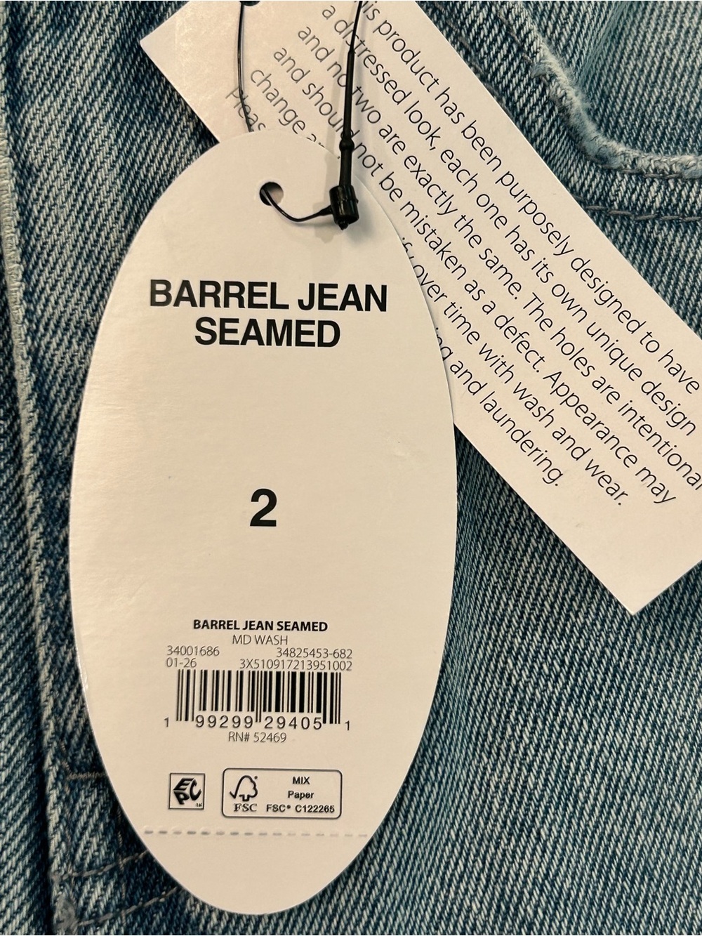 SCOOP Barrel Seam Baggy Wide Leg Ankle Women’s Jeans NWT 2 High Rise Med Wash - Picture 9 of 13